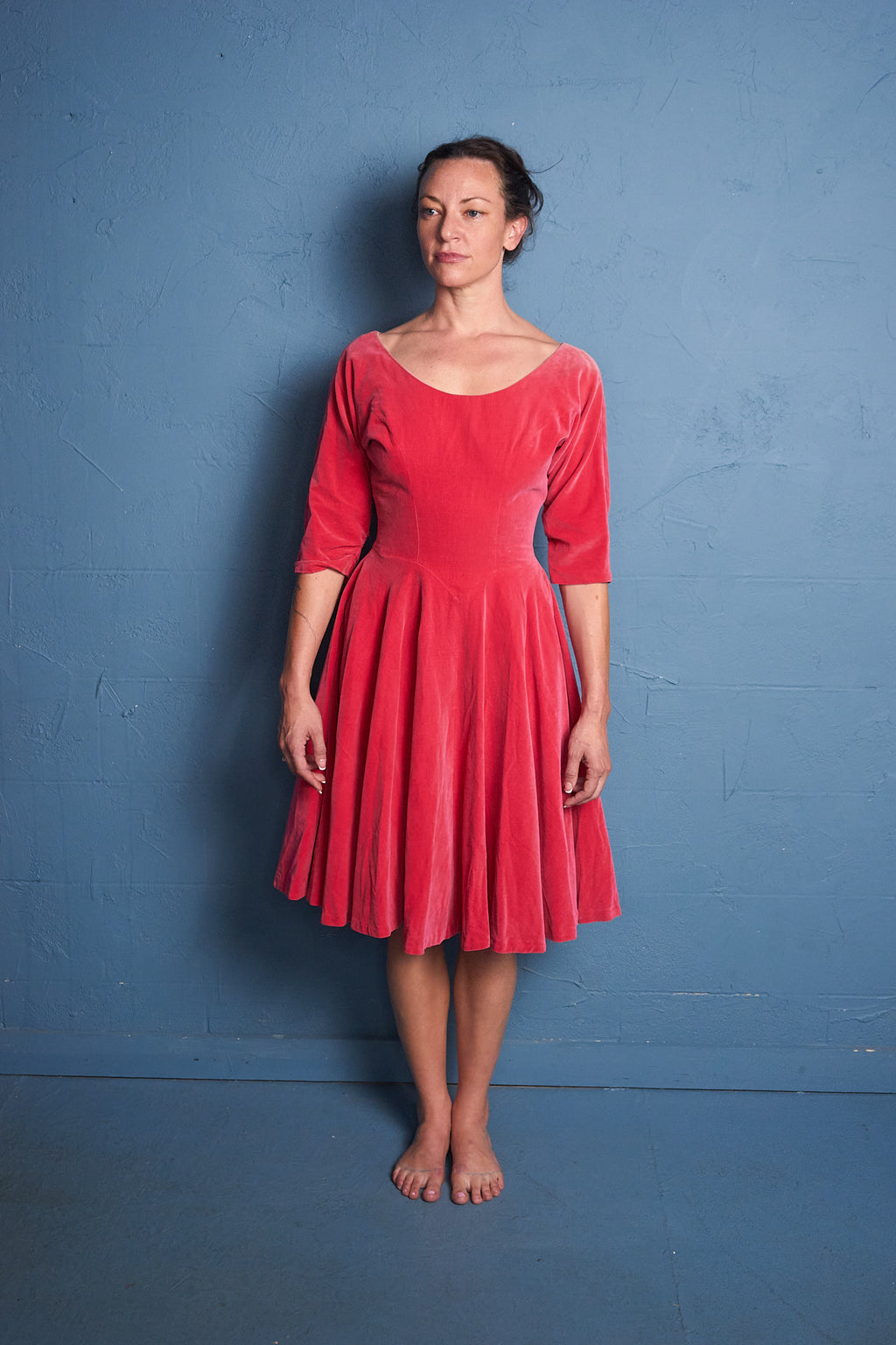 50's Pink Velvet Party Dress
