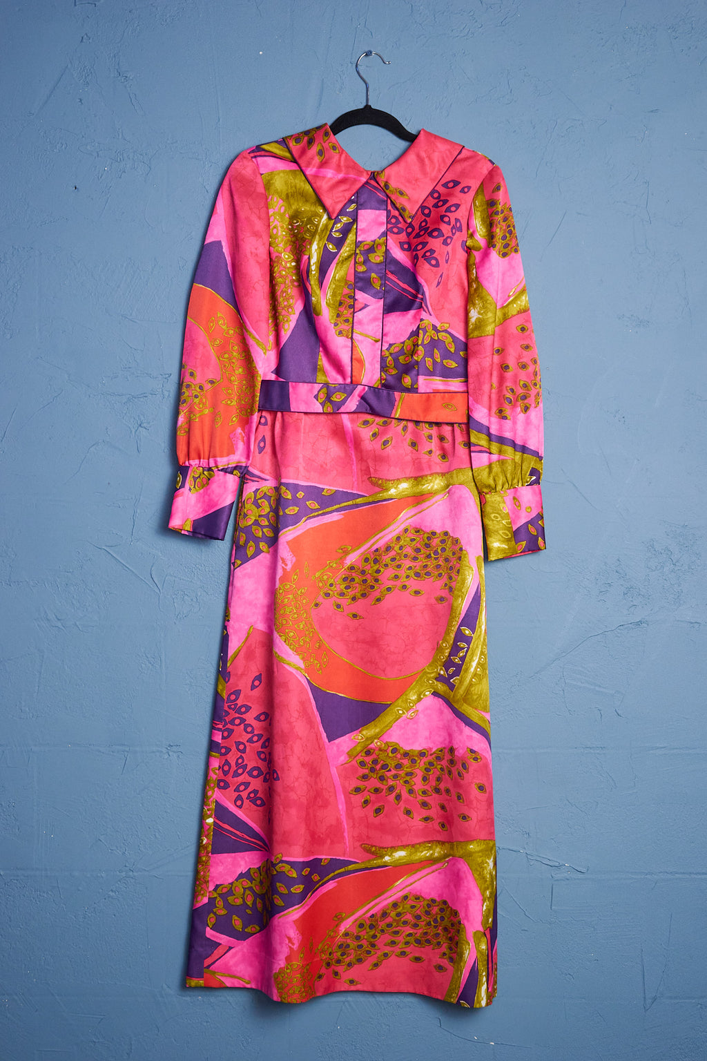 Pink Abstract Print Maxi Dress