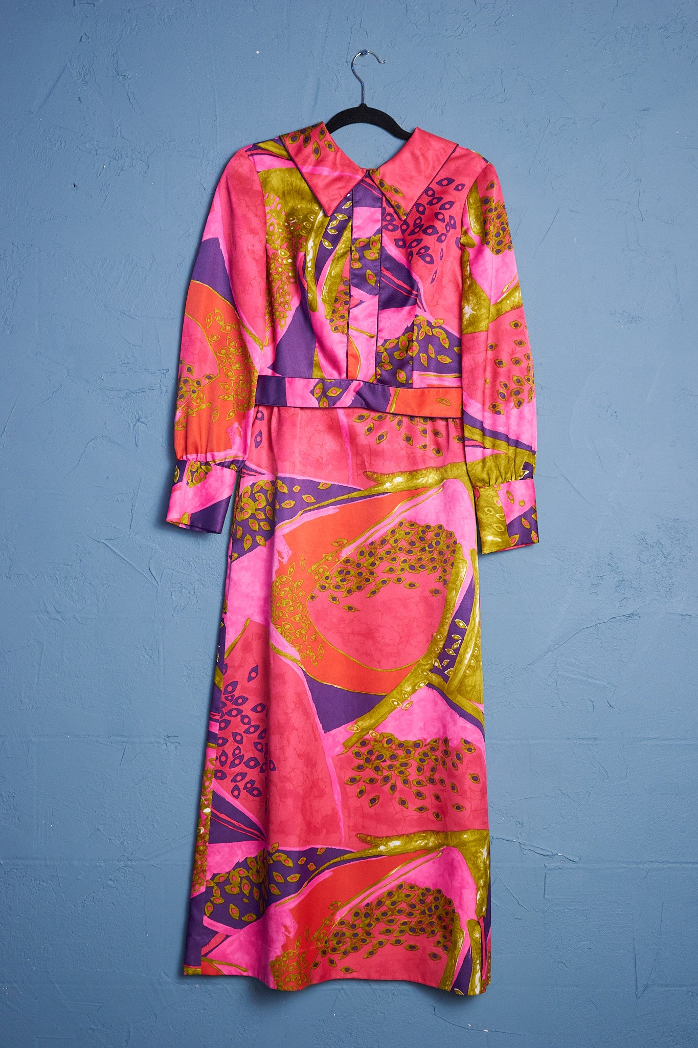 Pink Abstract Print Maxi Dress