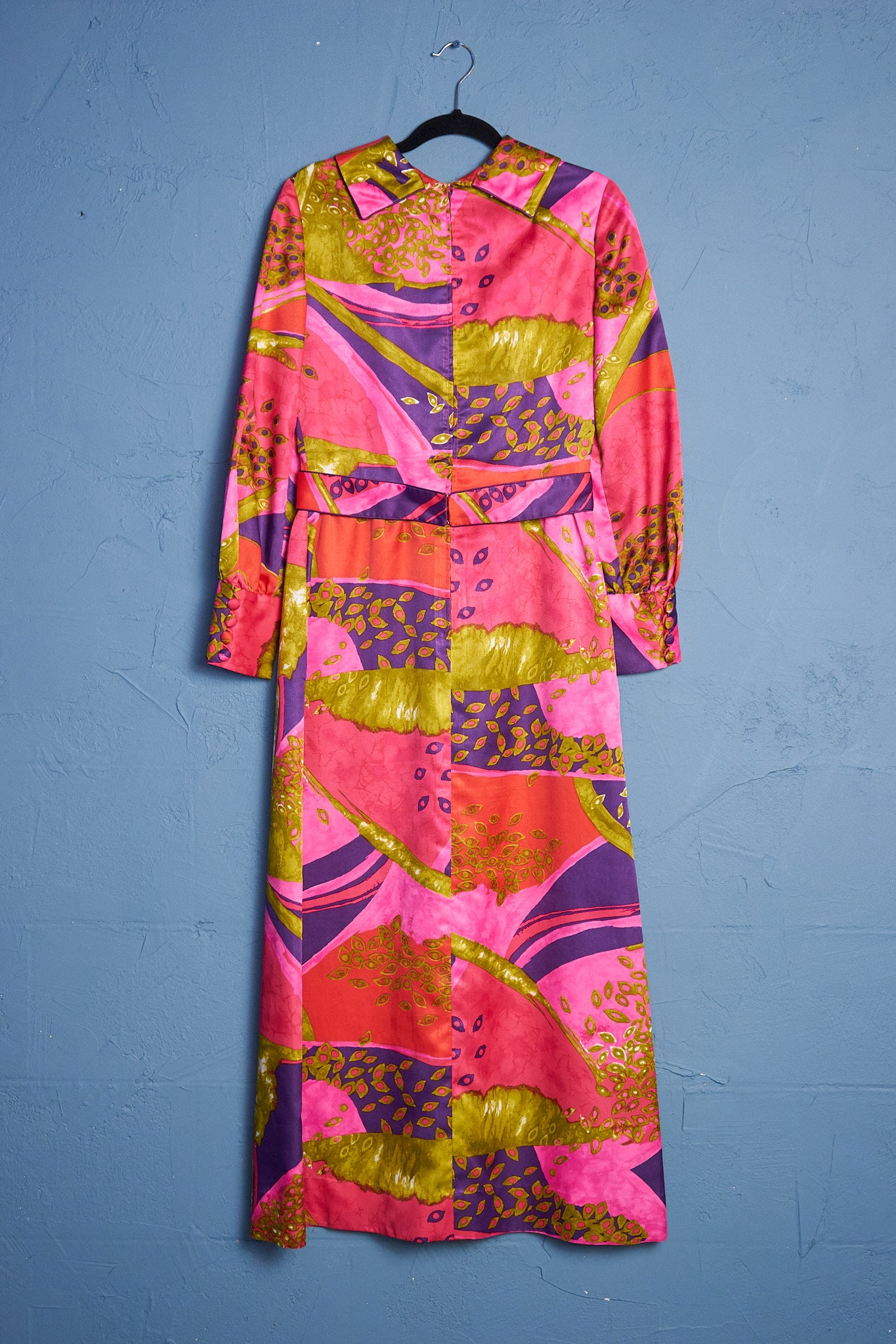 Pink Abstract Print Maxi Dress